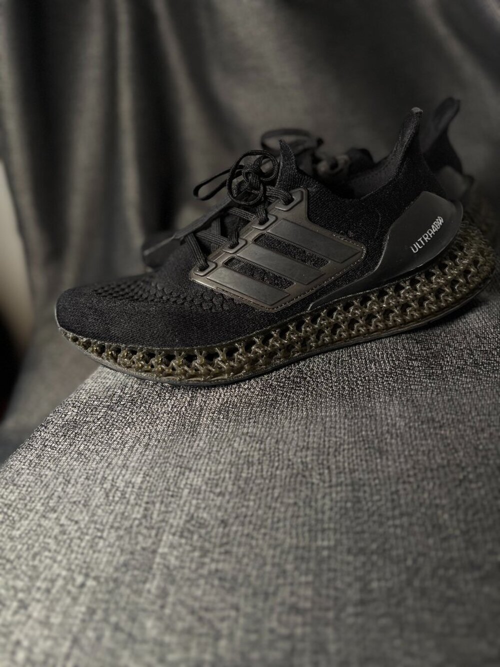 Adidas Ultraboost 4D Black Athletic Running Shoes - Picture 4 of 5